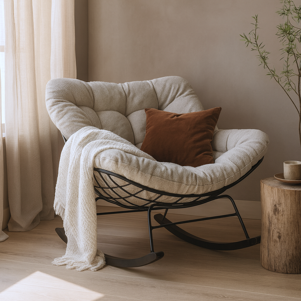 كرسي استرخاء كوتون كلاود - بيج واسود