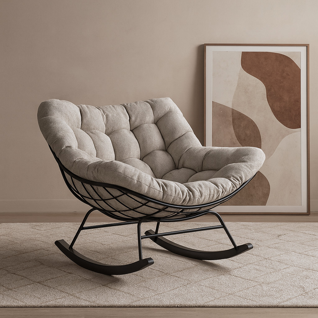 كرسي استرخاء كوتون كلاود - بيج واسود