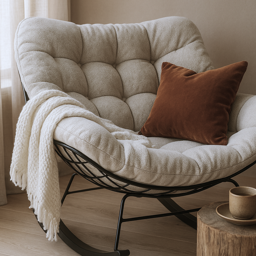 كرسي استرخاء كوتون كلاود - بيج واسود