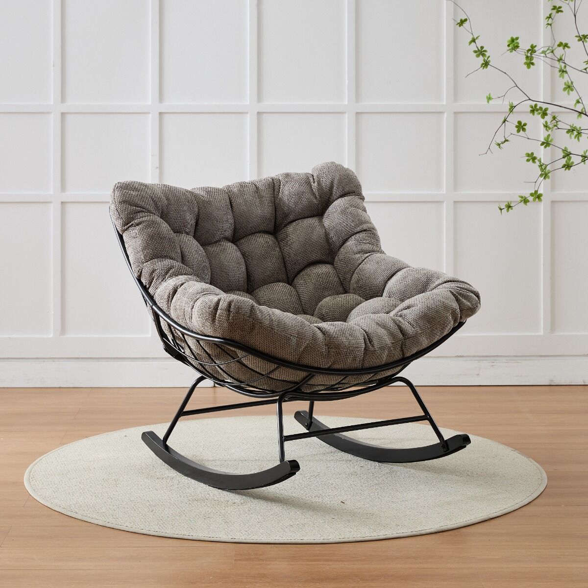 كرسي استرخاء هزاز كوتون كلاود - بني واسود